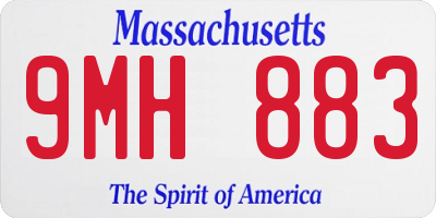 MA license plate 9MH883