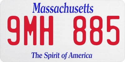 MA license plate 9MH885