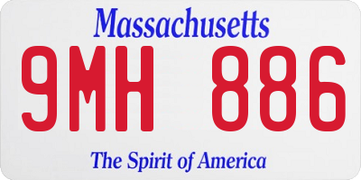 MA license plate 9MH886