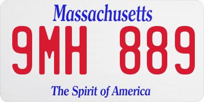 MA license plate 9MH889