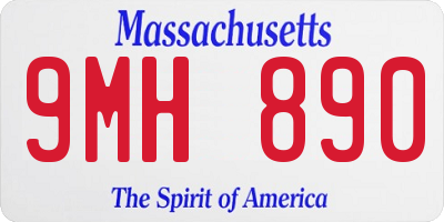MA license plate 9MH890