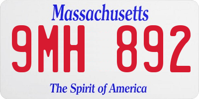 MA license plate 9MH892