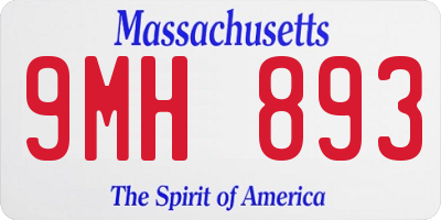 MA license plate 9MH893