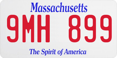 MA license plate 9MH899
