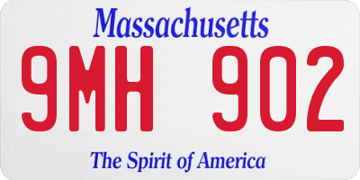 MA license plate 9MH902