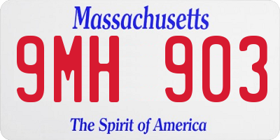 MA license plate 9MH903