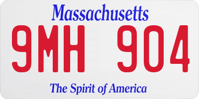 MA license plate 9MH904