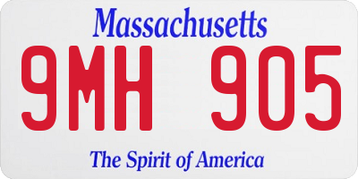 MA license plate 9MH905