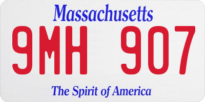 MA license plate 9MH907