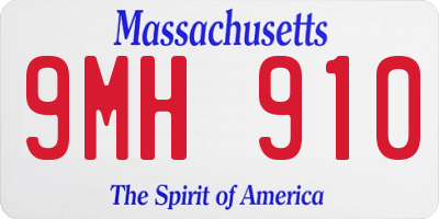 MA license plate 9MH910