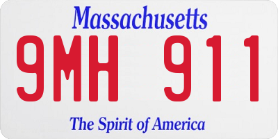 MA license plate 9MH911