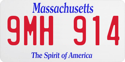 MA license plate 9MH914