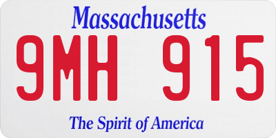 MA license plate 9MH915