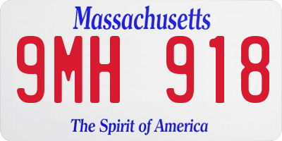 MA license plate 9MH918