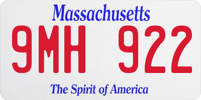MA license plate 9MH922