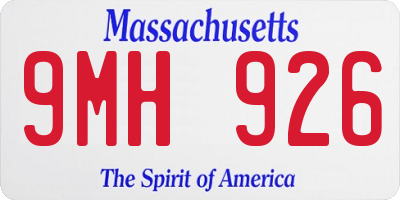 MA license plate 9MH926