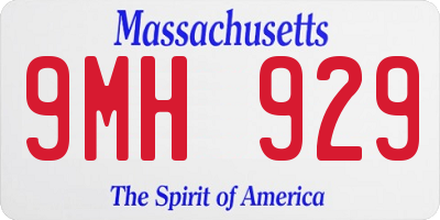 MA license plate 9MH929