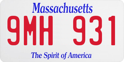 MA license plate 9MH931