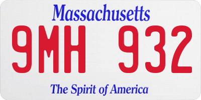 MA license plate 9MH932