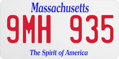 MA license plate 9MH935