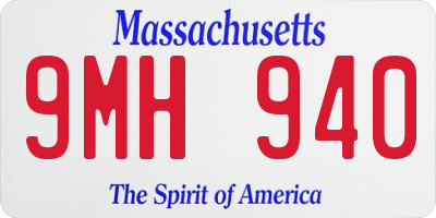 MA license plate 9MH940