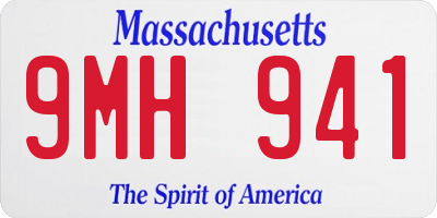 MA license plate 9MH941