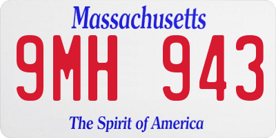 MA license plate 9MH943
