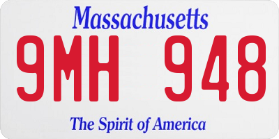 MA license plate 9MH948