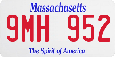 MA license plate 9MH952