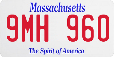 MA license plate 9MH960