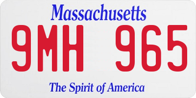 MA license plate 9MH965