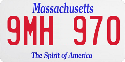 MA license plate 9MH970
