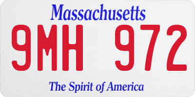MA license plate 9MH972