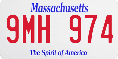 MA license plate 9MH974