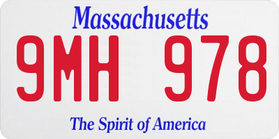 MA license plate 9MH978