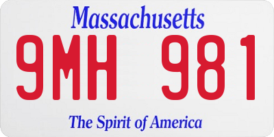 MA license plate 9MH981