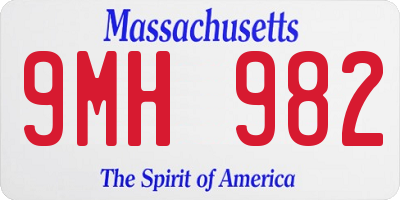 MA license plate 9MH982
