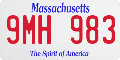 MA license plate 9MH983