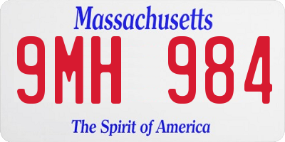 MA license plate 9MH984