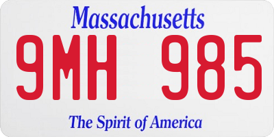 MA license plate 9MH985