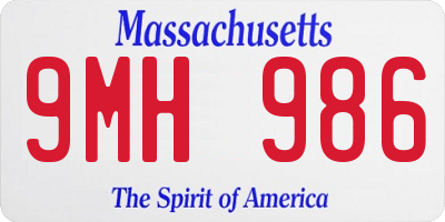 MA license plate 9MH986