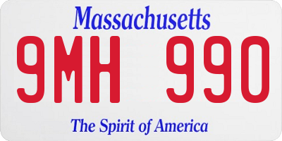 MA license plate 9MH990