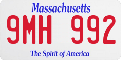 MA license plate 9MH992