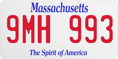 MA license plate 9MH993