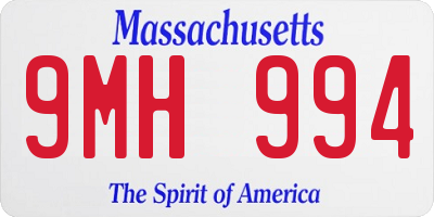 MA license plate 9MH994