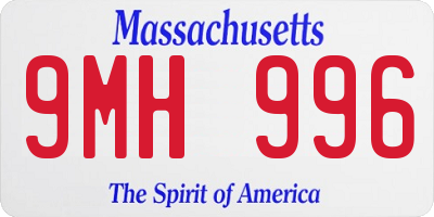 MA license plate 9MH996