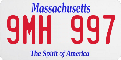 MA license plate 9MH997