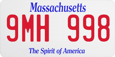 MA license plate 9MH998