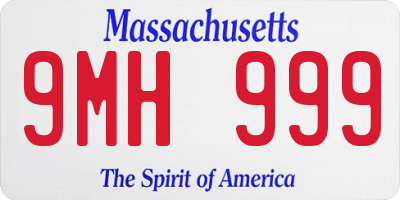 MA license plate 9MH999