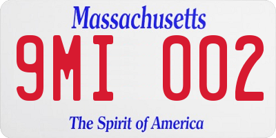 MA license plate 9MI002